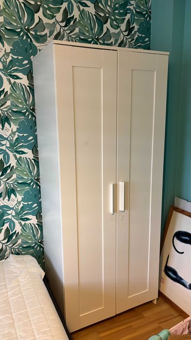 Szafa biała dwuskrzydłowa IKEA Brimnes