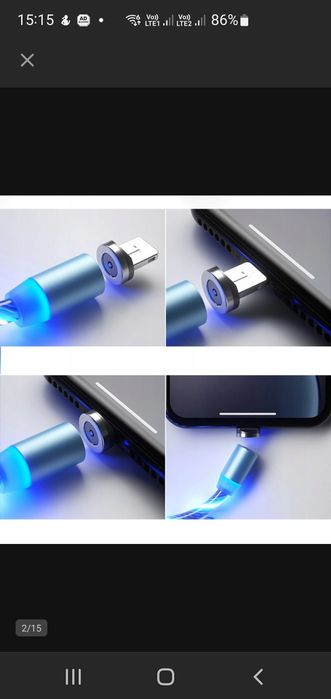 Kabel magnetyczny świecący kabel 2w1 IPHONE USB-C