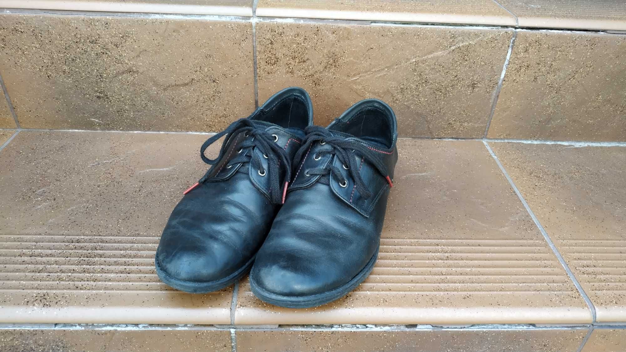 Buty skórzane od szewca, czarne, rozmiar 38