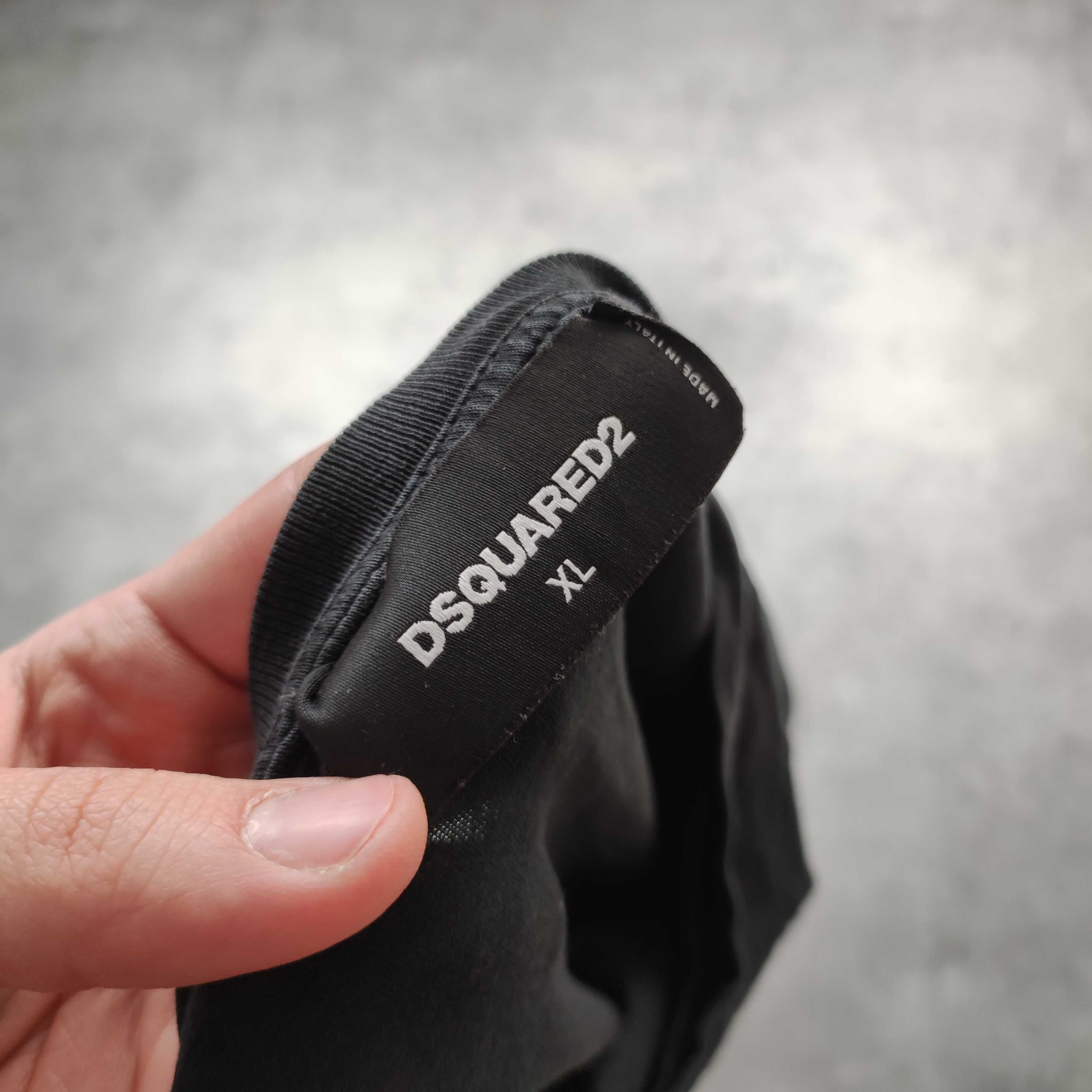MĘSKA PREMIUM Koszulka Bawełna Duże Logo DSQ2 Dsquared2 Canada Casual
