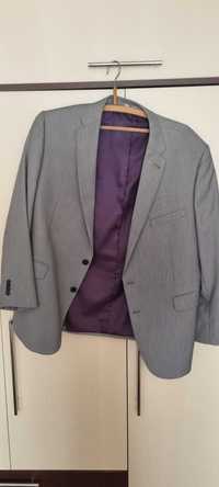 Серый пиджак с фиолетовой подкладкой + рубашка