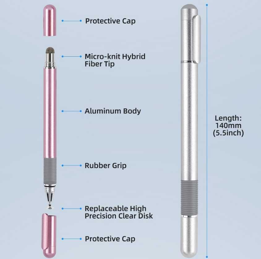 Универсальный Емкостный Металлический Двусторонний стилус 2 в 1