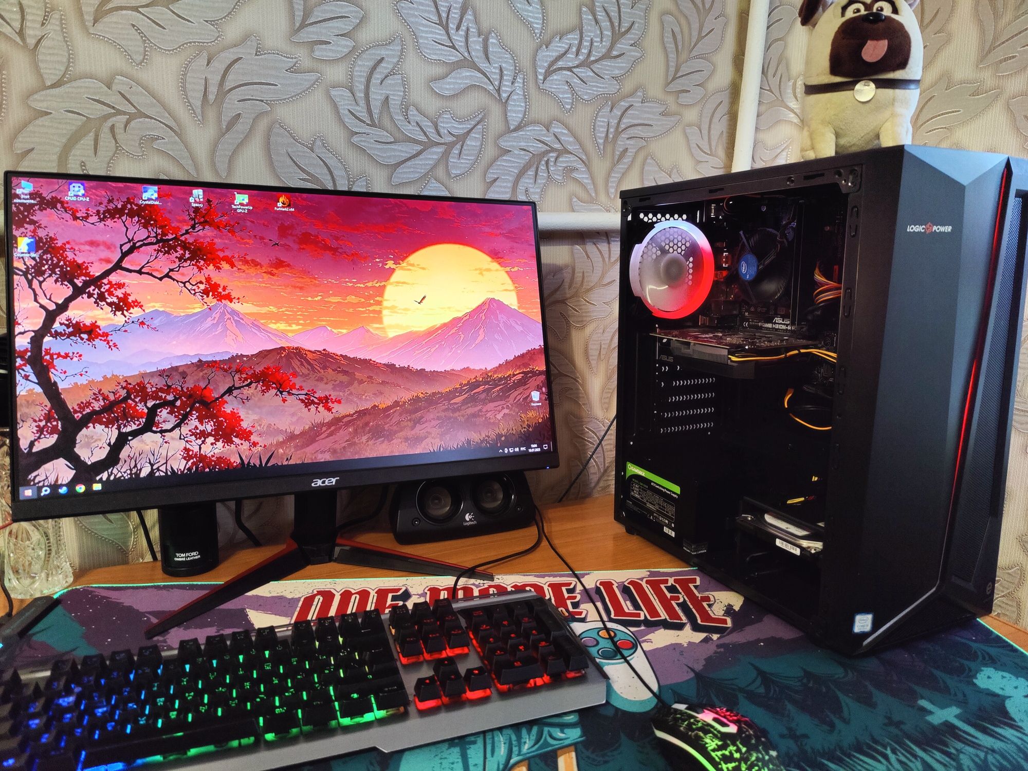 Игровой ПК LogicPower + монитор Acer/GTX 1650/i5-9100f/OZU 16/SSD+HDD