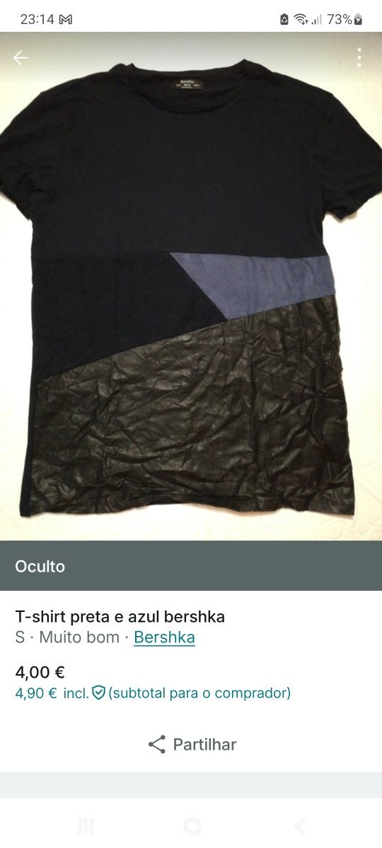 t shirt azul preta com graficos