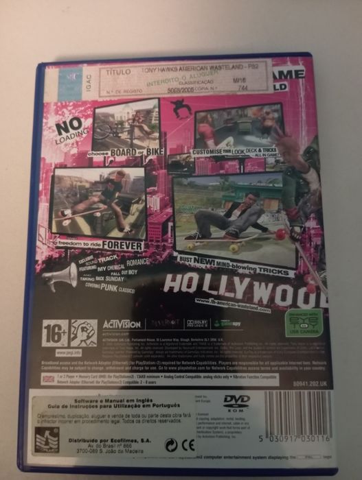Jogo PlayStation 2 Tony hawk American wasteland