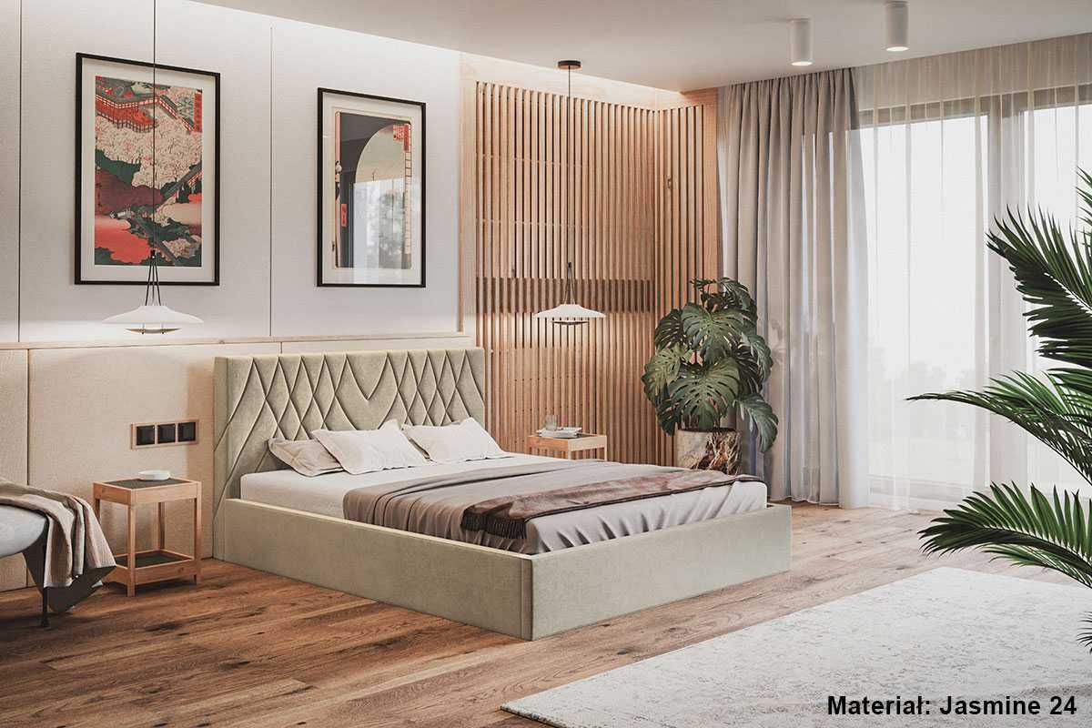 Łóżka Łóżko tapicerowane DONA 160x200 180x200 POJEMNIK + STELAŻ GRATIS
