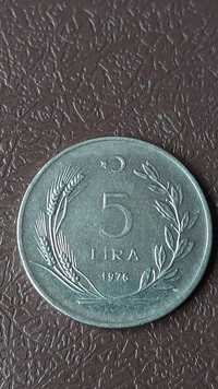 Moneta 5 lira 1976