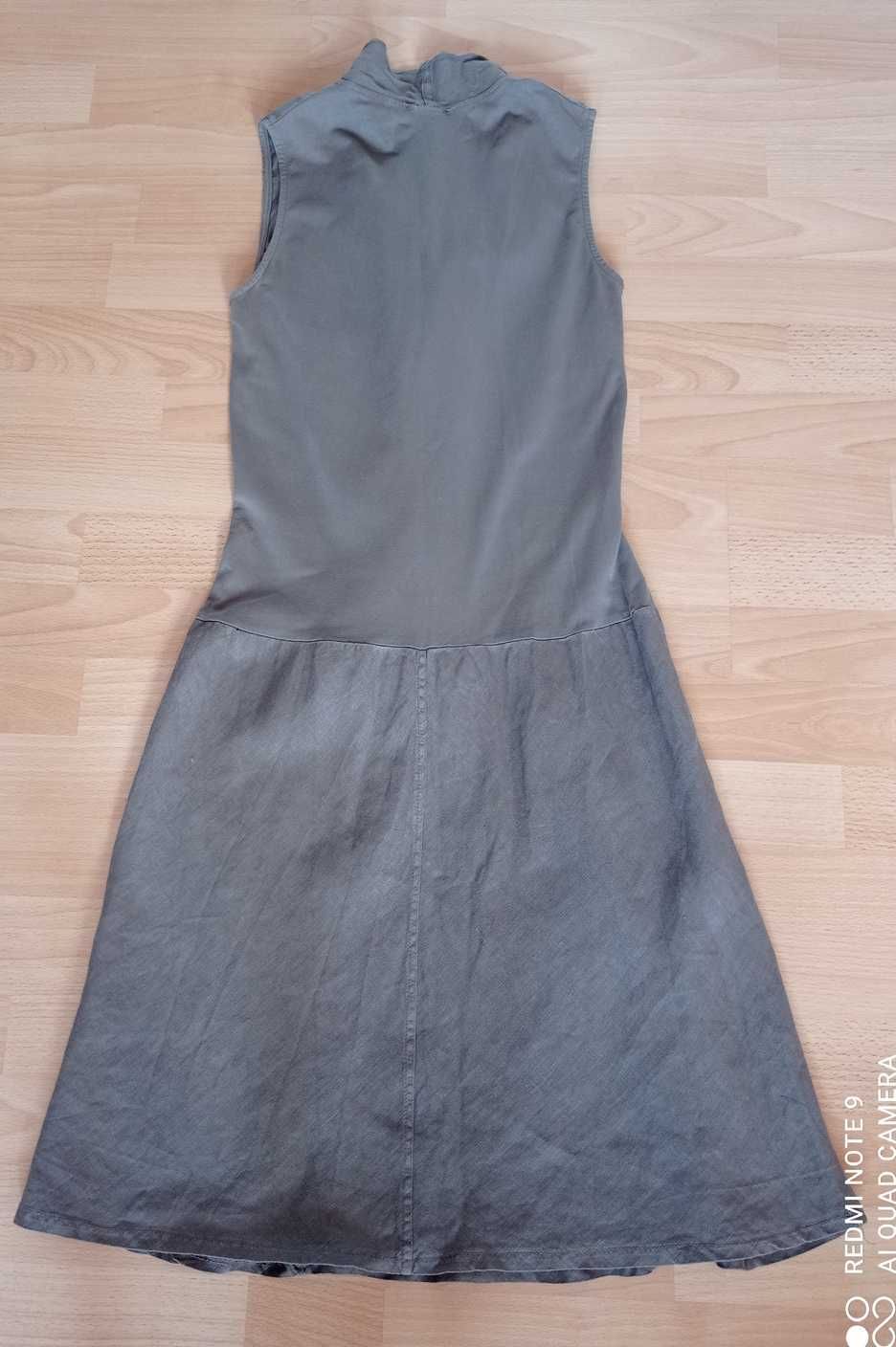 Сукня з льону, модное льняное платье миди