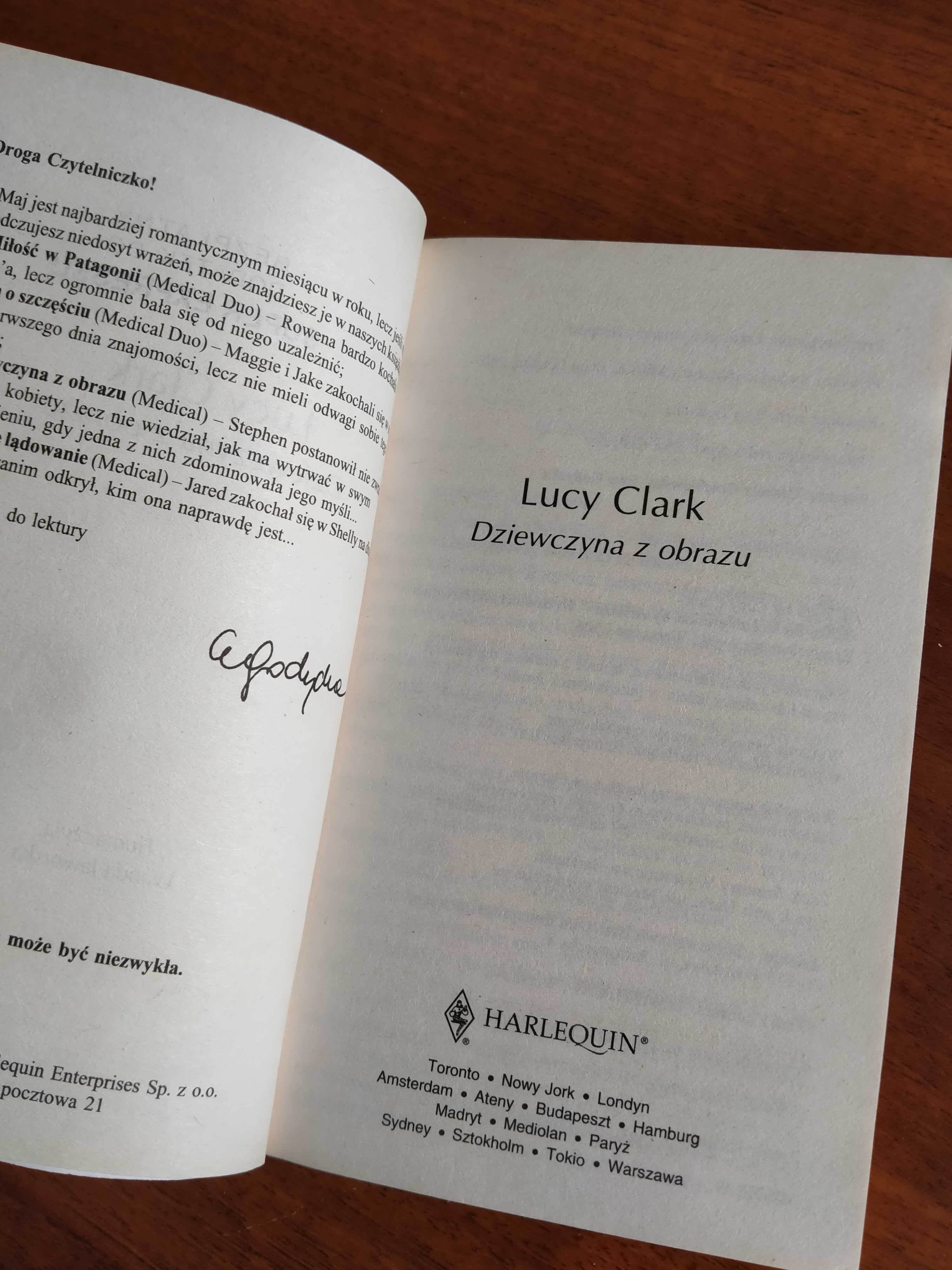 Harlequin Medical, romans, Dziewczyna z obrazu, Lucy Clark Nr 346