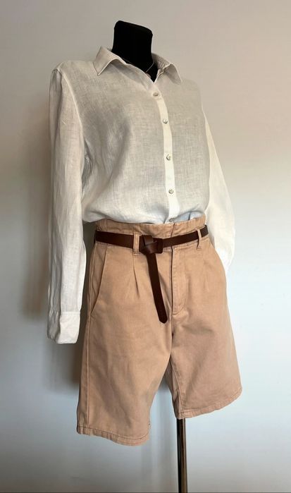 Beżowe bawełniane cotton krótkie letnie spodenki spodnie 36 S