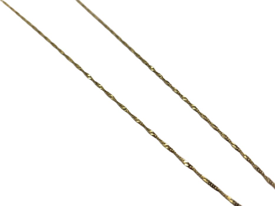 ZB207 delikatny złoty łańcuszek 333 splot singapur 45 CM