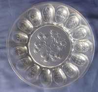 szklana Patera 28,5 cm Ząbkowice na jajka 15 szt