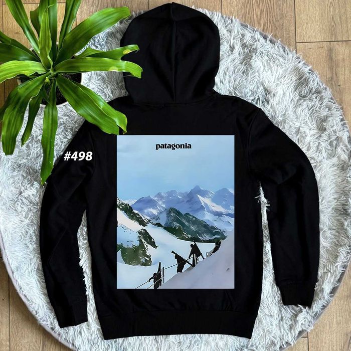 Худи PATAGONIA Everest Черное | Зипка Патагония | Биг Лого Принт