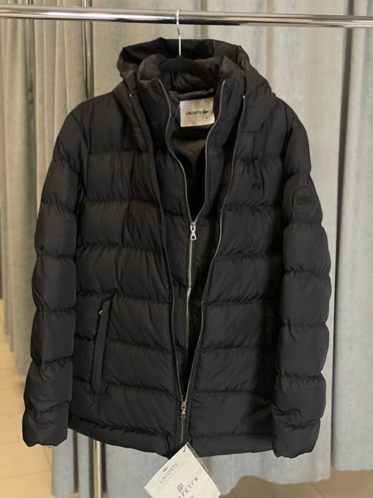 РАСПРОДАЖА -60% Чоловіча зимова куртка Lacoste чорний пуховик S M розм
