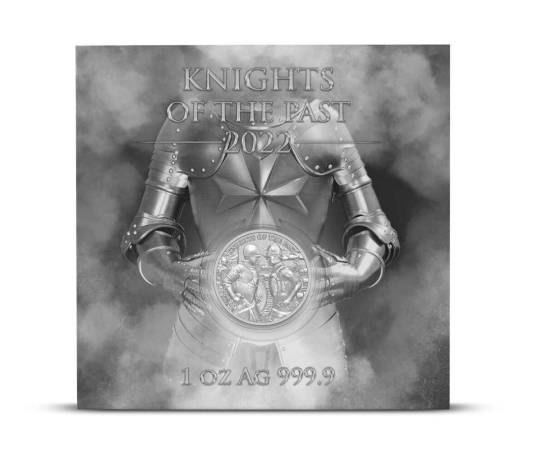 Срібна монета Мальта 5 євро Knights of the Past 2022  1 OZ