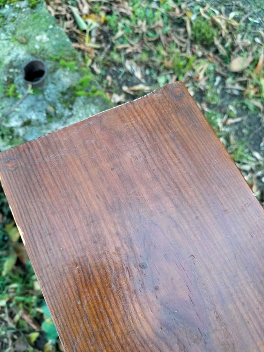 Solidna dębowa półka PRL