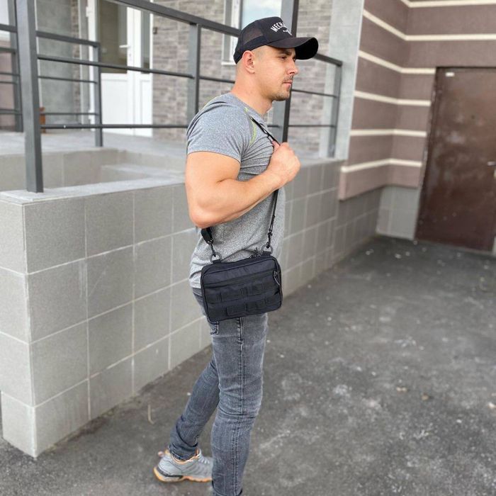 Тактична нагрудна сумка чоловіча через плече PUSHKA бананка слинг