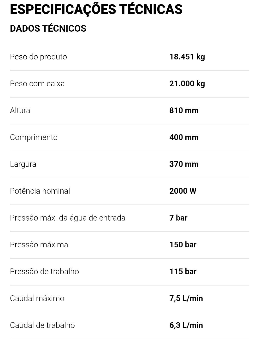 Máquina Lavar Pressão Vito WR3 150 Brs