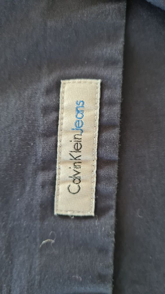 Elegancka garniturowa koszula Calvin Klein. Granatowa. XXL / XL. Długi