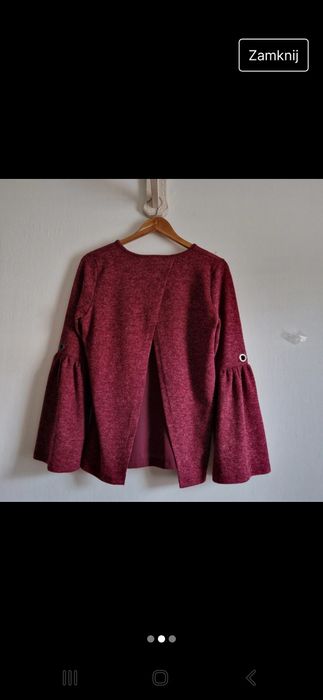 Eleganckie wdzianko burgundowe rozmiar L