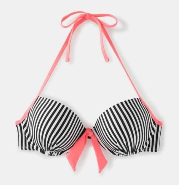 Bikini ás riscas pretas pushup (NOVO COM ETIQUETA)