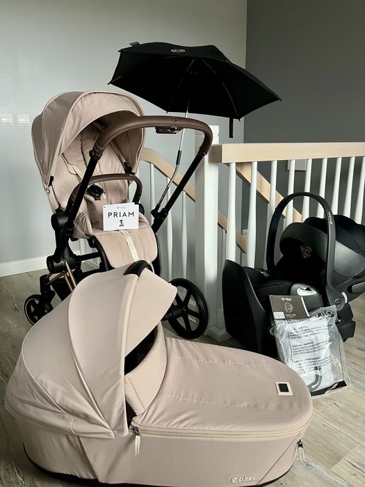 Cybex Priam 4.0 Cozy Beige + fotelik Cybex Cloud T i-Size Plus 4w1
