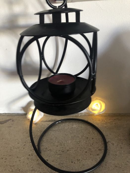 Lanterna de ferro com 30 cm altura