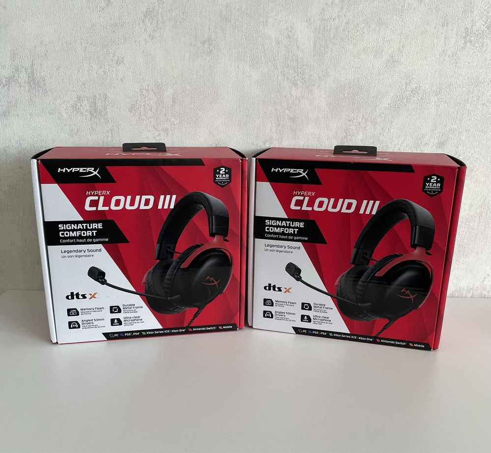 Навушники з мікрофоном HyperX Cloud III Black/Red (727A9AA)