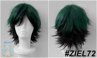 Midoriya BnHa zielona butelkowa ombre peruka z grzywką wig cosplay