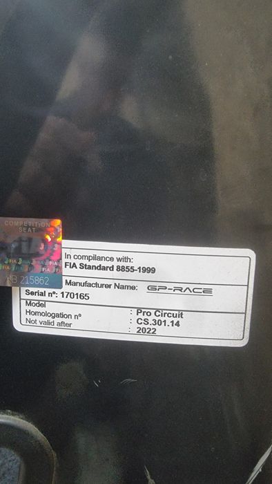 Baquet GP-Race Pro Circuit – FIA – Ideal para Track Day / Simulador!