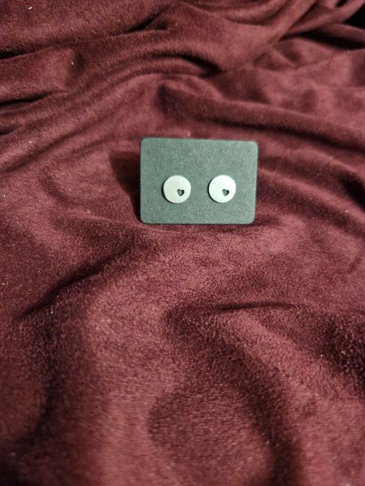 Srebrne kółka kolczyki serca stal szlachetna