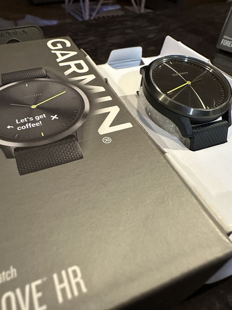 GARMIN Vivomove HR Czarny zegarek, rozmiar L, smartwatch