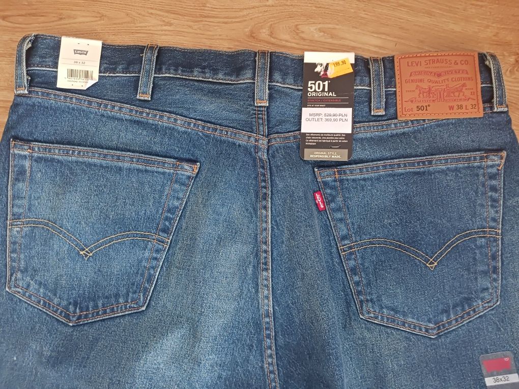Nowe spodnie Levis Levi's 501 rozmiar 38x32 38/32 Premium Quality