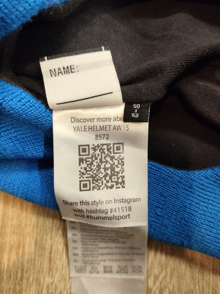 Hummel kominiarka 50-52 niebieska wełna wełniana podwójna