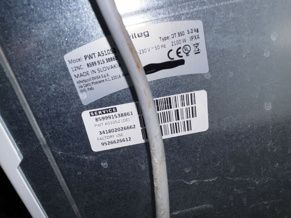 Pralka Privileg model PWT a51052c a++ 1000 ob 5 kg 40 cm szer