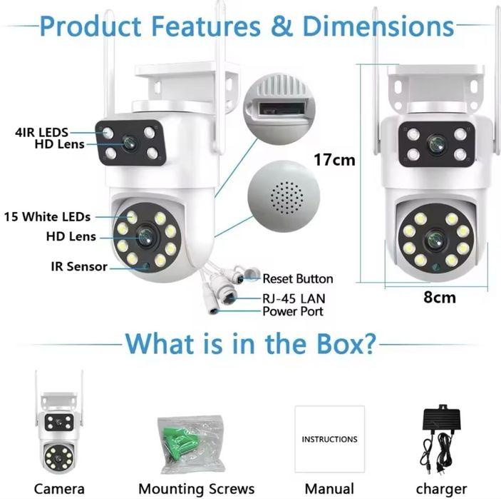 4K 8MP Tuya PTZ WIFI Камера Full HD Ai