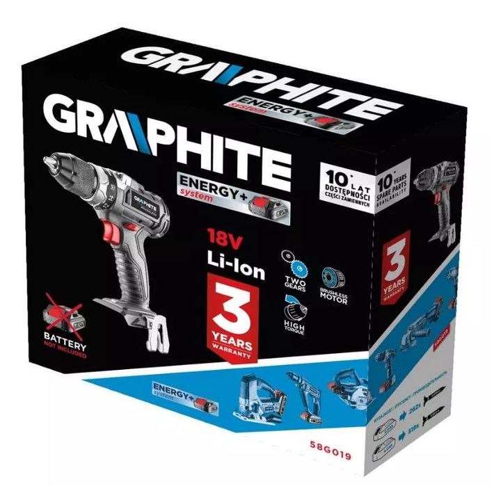 Wiertarko-Wkrętarka Akumulatorowa Bezszcz.energy+18V BezAku Graphite