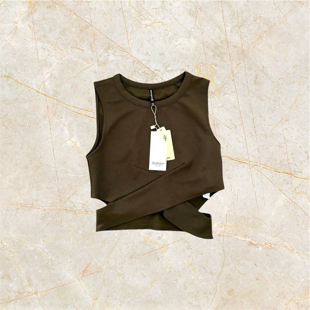 Crop-top z paskami, Stradivarius, S/M
