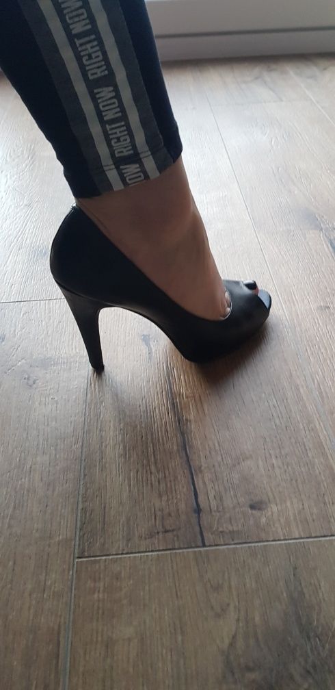 Czółenka NINE WEST czarne, skóra, rozmiar 37,5