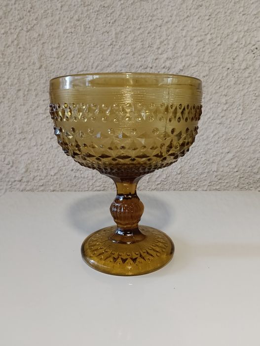 Szklana owocarka vintage PRL