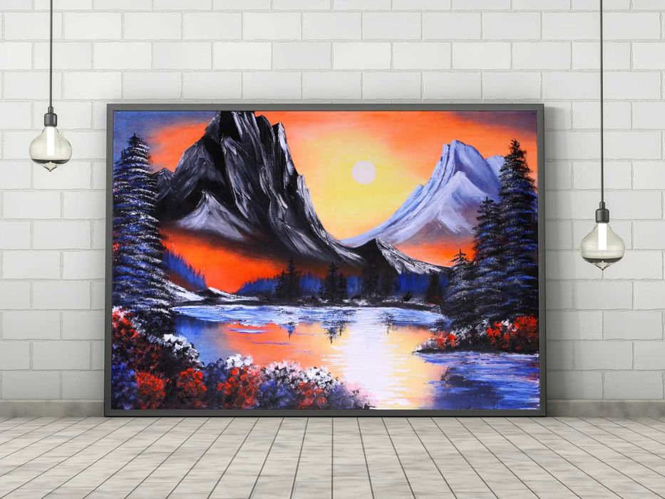 Pôr do sol na montanha 60х80 cm
