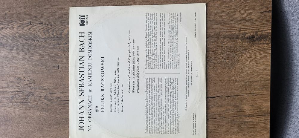 Płyta winylowa Johann Sebastian Bach, Feliks Rączkowski