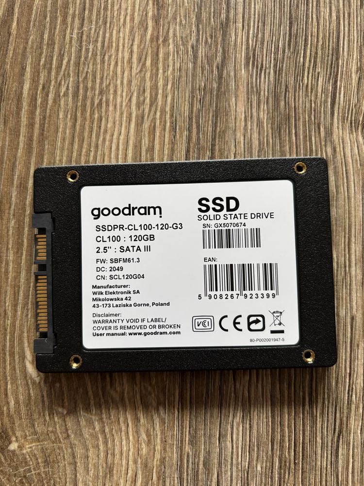 Dysk wewnetrzny SSD Goodram do Laptopa 120 gb