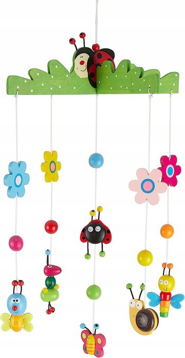 Bieco Karuzela Drewniana Robaczki Kolorowa 3D