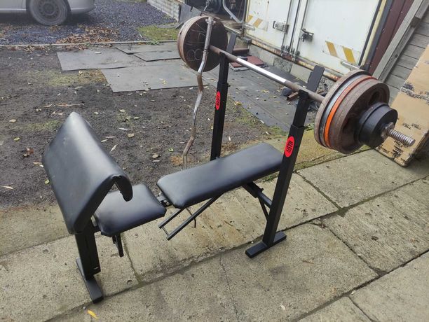 Ławka ławeczka do ćwiczeń regulowana MASIV gryf 160cm 30mm 122kg