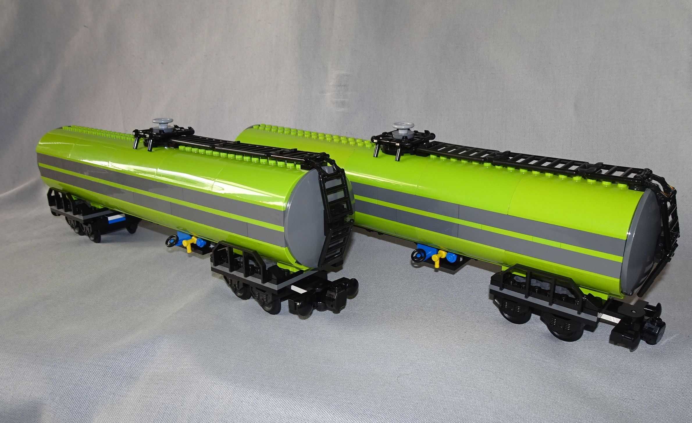 GRATIS wysyłka. LEGO train 2x wielkie cysterny wagony towarowe kolej