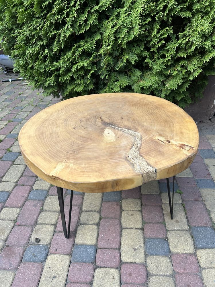Stolik kawowy drewniany z plastra