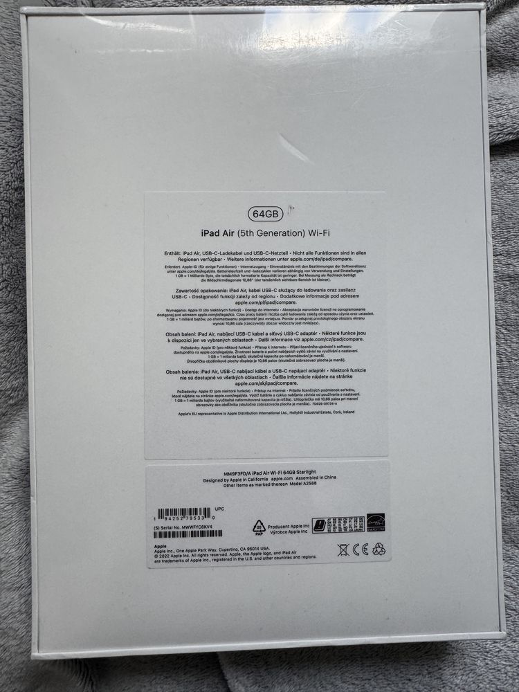Ipad Air 5th generacji 10,9 cala Wifi