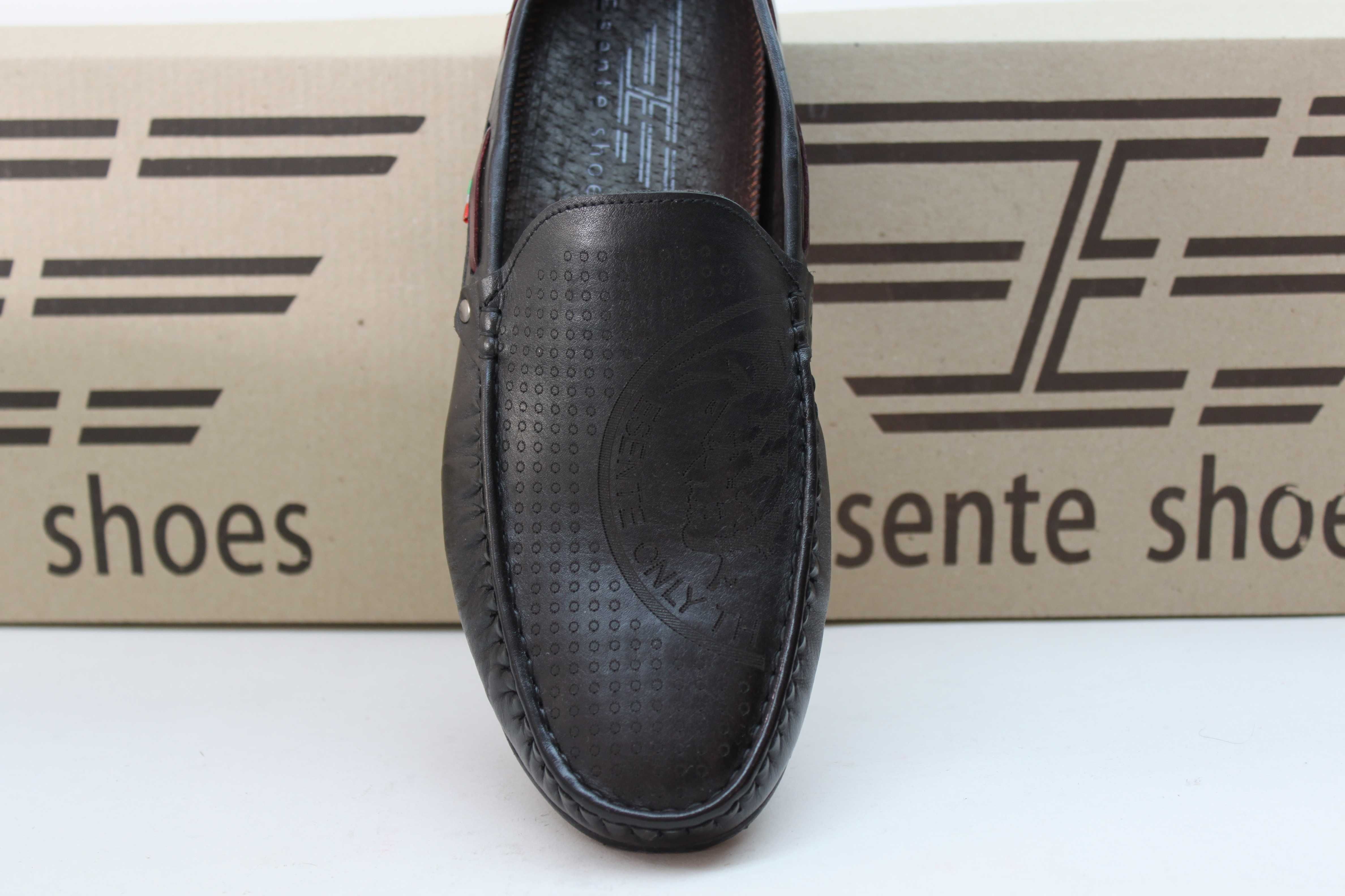 Esente: мокасины - туфли из натуральной кожи оригинал (код3240-154чер)