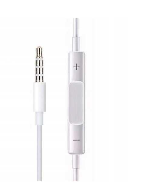 Białe słuchawki przewodowe 1,2 m Jack 3,5 mm mikrofon, pilot ttst1170